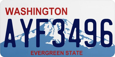 WA license plate AYF3496