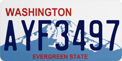 WA license plate AYF3497