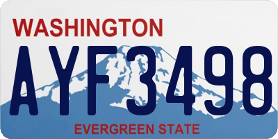 WA license plate AYF3498