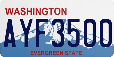 WA license plate AYF3500