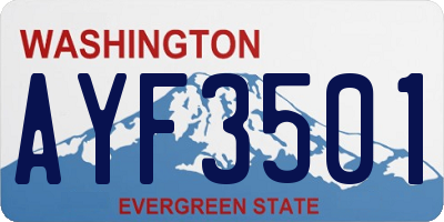 WA license plate AYF3501