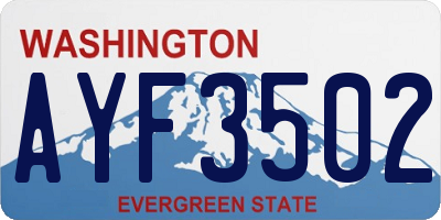 WA license plate AYF3502
