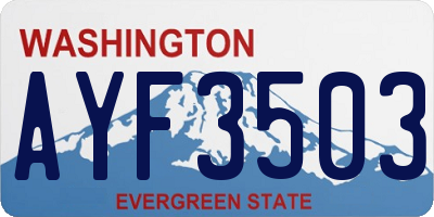 WA license plate AYF3503