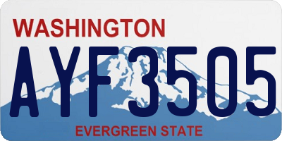 WA license plate AYF3505