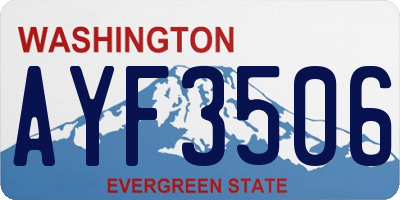WA license plate AYF3506