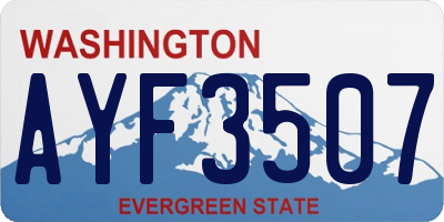 WA license plate AYF3507