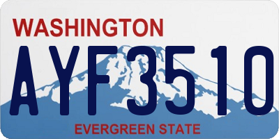WA license plate AYF3510