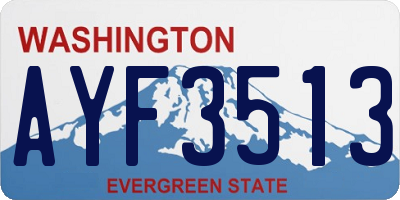 WA license plate AYF3513