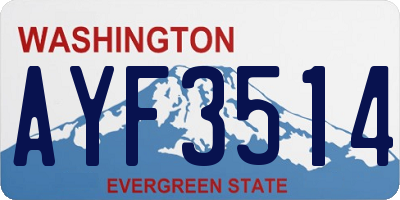 WA license plate AYF3514