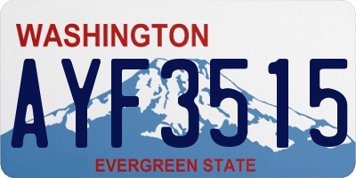 WA license plate AYF3515