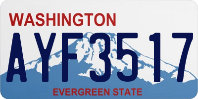 WA license plate AYF3517
