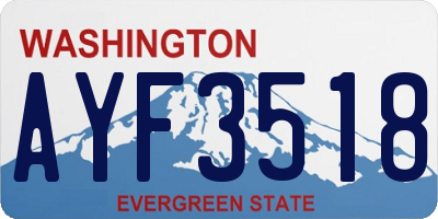 WA license plate AYF3518