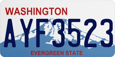 WA license plate AYF3523