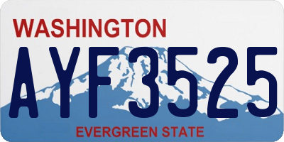 WA license plate AYF3525