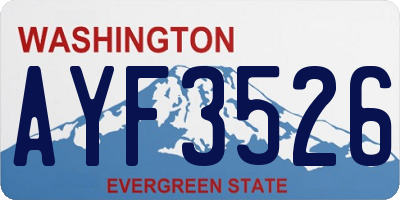 WA license plate AYF3526