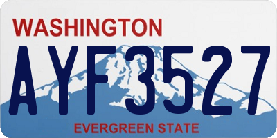 WA license plate AYF3527