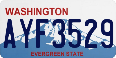 WA license plate AYF3529