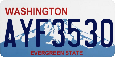 WA license plate AYF3530