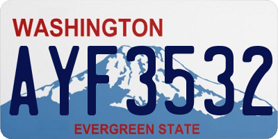 WA license plate AYF3532