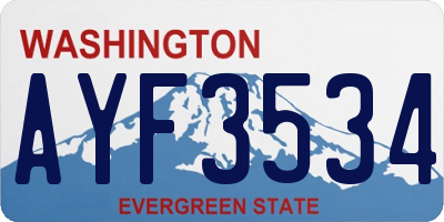 WA license plate AYF3534