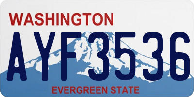 WA license plate AYF3536