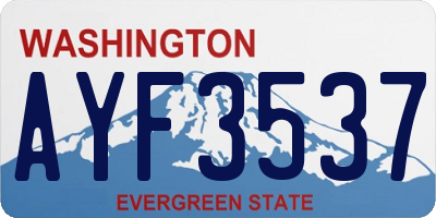 WA license plate AYF3537
