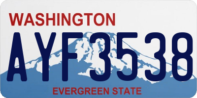 WA license plate AYF3538
