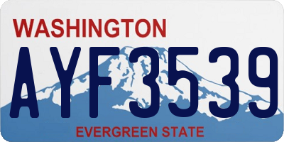 WA license plate AYF3539