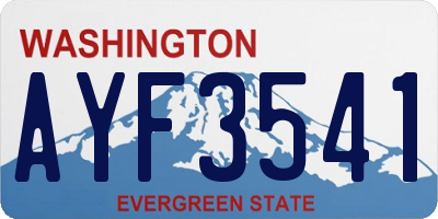WA license plate AYF3541