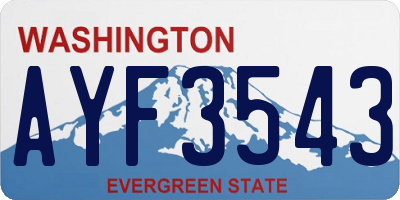 WA license plate AYF3543