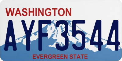 WA license plate AYF3544