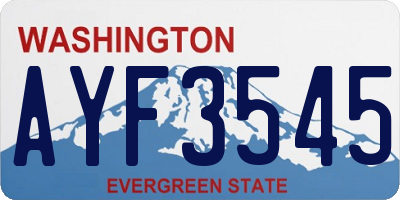 WA license plate AYF3545