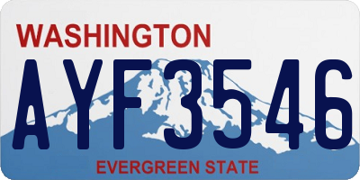 WA license plate AYF3546
