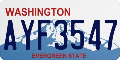 WA license plate AYF3547