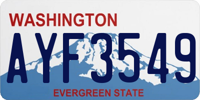 WA license plate AYF3549
