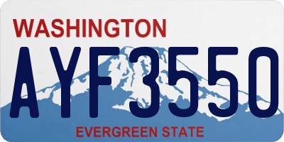 WA license plate AYF3550