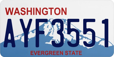 WA license plate AYF3551