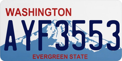 WA license plate AYF3553