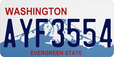 WA license plate AYF3554