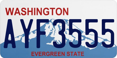 WA license plate AYF3555