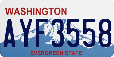 WA license plate AYF3558