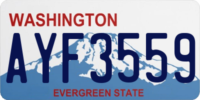 WA license plate AYF3559