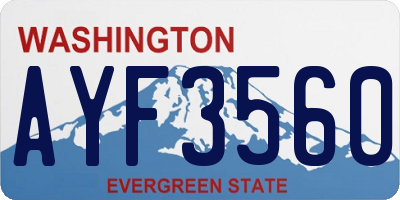 WA license plate AYF3560