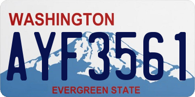 WA license plate AYF3561
