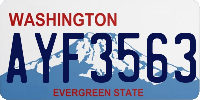 WA license plate AYF3563