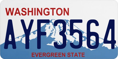 WA license plate AYF3564