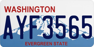 WA license plate AYF3565
