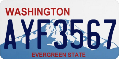 WA license plate AYF3567