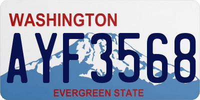 WA license plate AYF3568