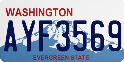 WA license plate AYF3569